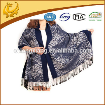 Novo design baixo MOQ clássico pashmina xale xale